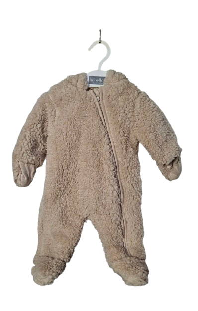 cotton lined sherpa fleece romper 0-9mnths